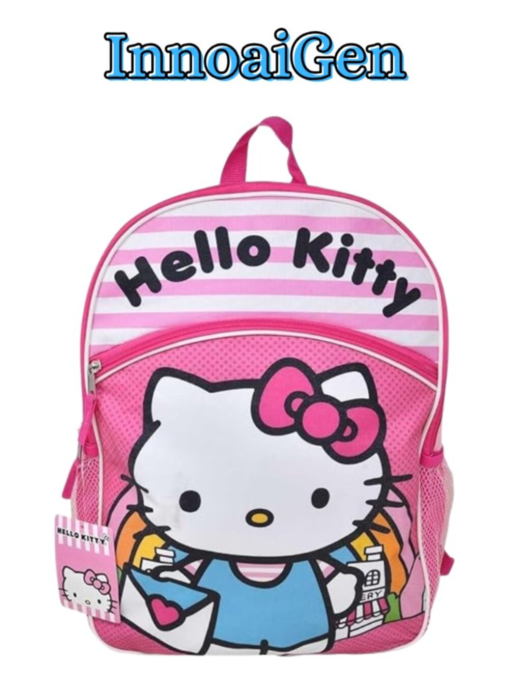Sanrio Hello Kitty Pink Striped School Backpack New With Tags Kids Girls Travel